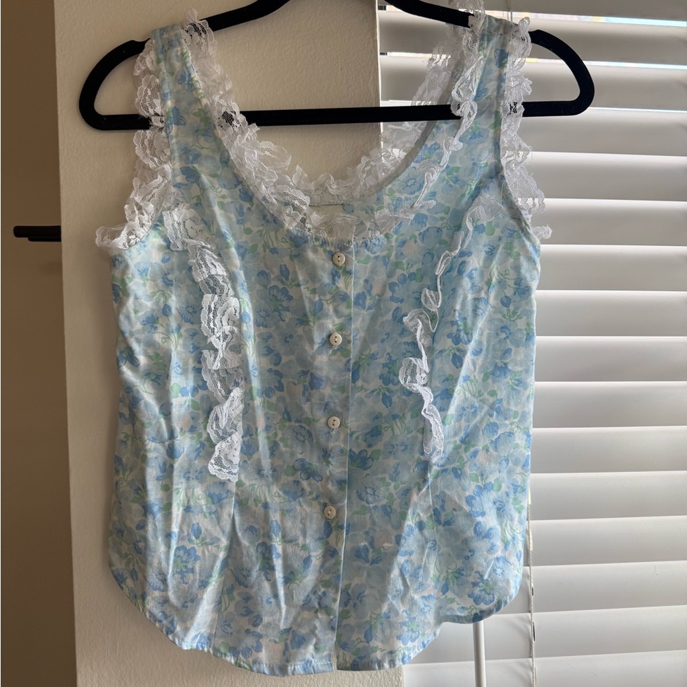 Vintage Prairie Style Floral Blouse Size Medium